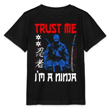 Ninja Cadeau Karaté Ninjutsu Judo Samouraï Japon - T-shirt bio MINI CREATOR Stanley/Stella Enfant - noir - Devant - Mikhail (115cm)