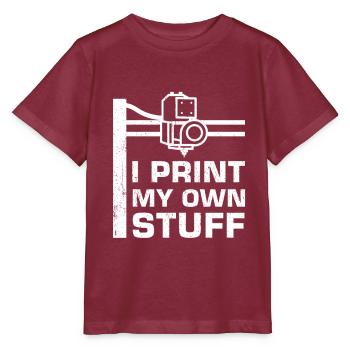 3d Drucker - Stanley/Stella Kinder T-Shirt MINI CREATOR  - Burgunderrot - Vorne - Kain (125cm)
