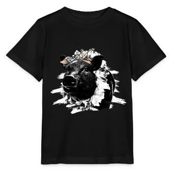 Schwein Geschenk Schweinchen Kinder Ferkel Sau Pig - Stanley/Stella Kinder T-Shirt MINI CREATOR  - Schwarz - Vorne - Mikhail (115cm)