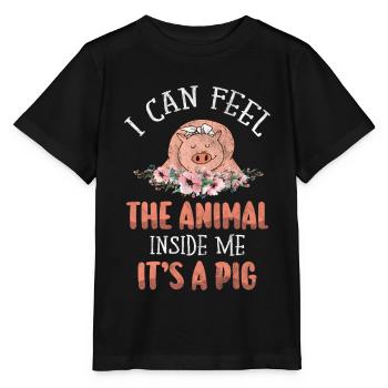 Schwein - Stanley/Stella Kinder T-Shirt MINI CREATOR  - Schwarz - Vorne - Mikhail (115cm)