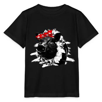Cochon Tshirt Cadeau Enfants Femmes - T-shirt bio MINI CREATOR Stanley/Stella Enfant - noir - Devant - Mikhail (115cm)