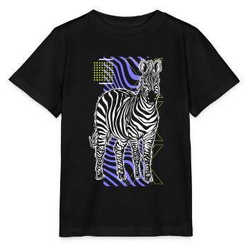 Zebra Gift Black and White Safari Savannah Steppe - Stanley/Stella MINI CREATOR Kids’ T-Shirt - black - Front - Mikhail (115cm)
