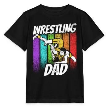 Wrestling Papa Wrestler Ringen Ringer Ringkampf - Stanley/Stella MINI CREATOR Kids’ T-Shirt - black - Front - Mikhail (115cm)