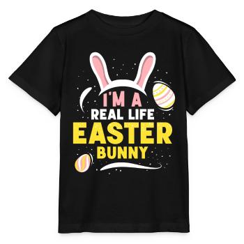 Ich Bin Ein Echter Osterhase Ostern Osterfest - Stanley/Stella Kinder T-Shirt MINI CREATOR  - Schwarz - Vorne - Mikhail (115cm)