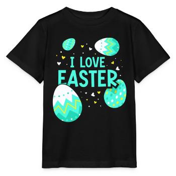 Ich Liebe Ostern Osterfest Osterei Osterhase - Stanley/Stella Kinder T-Shirt MINI CREATOR  - Schwarz - Vorne - Mikhail (115cm)