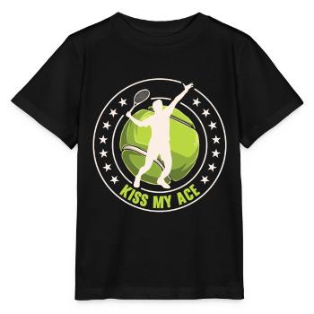 Joueur de tennis Raquette de tennis Balle de tennis - T-shirt bio MINI CREATOR Stanley/Stella Enfant - noir - Devant - Mikhail (115cm)