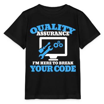 QA Ingenieur QA Tester Software Tester - Stanley/Stella Kinder T-Shirt MINI CREATOR  - Schwarz - Vorne - Mikhail (115cm)