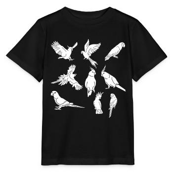 Parrots Cockatiel Ara Kakadu Budgerigar - Stanley/Stella MINI CREATOR Kids’ T-Shirt - black - Front - Mikhail (115cm)