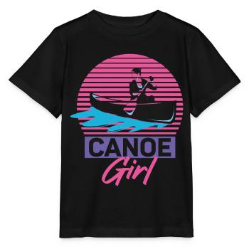 Canoe Canoeing Girl Retro Canoe - Stanley/Stella MINI CREATOR Kids’ T-Shirt - black - Front - Mikhail (115cm)