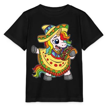 Einhorn Tacos Cinco De Mayo Kinder - Stanley/Stella Kinder T-Shirt MINI CREATOR  - Schwarz - Vorne - Mikhail (115cm)