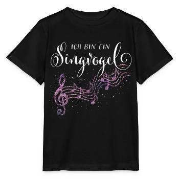 Singvogel Singen Sängerin Chor Sopran - Stanley/Stella Kinder T-Shirt MINI CREATOR  - Schwarz - Vorne - Mikhail (115cm)