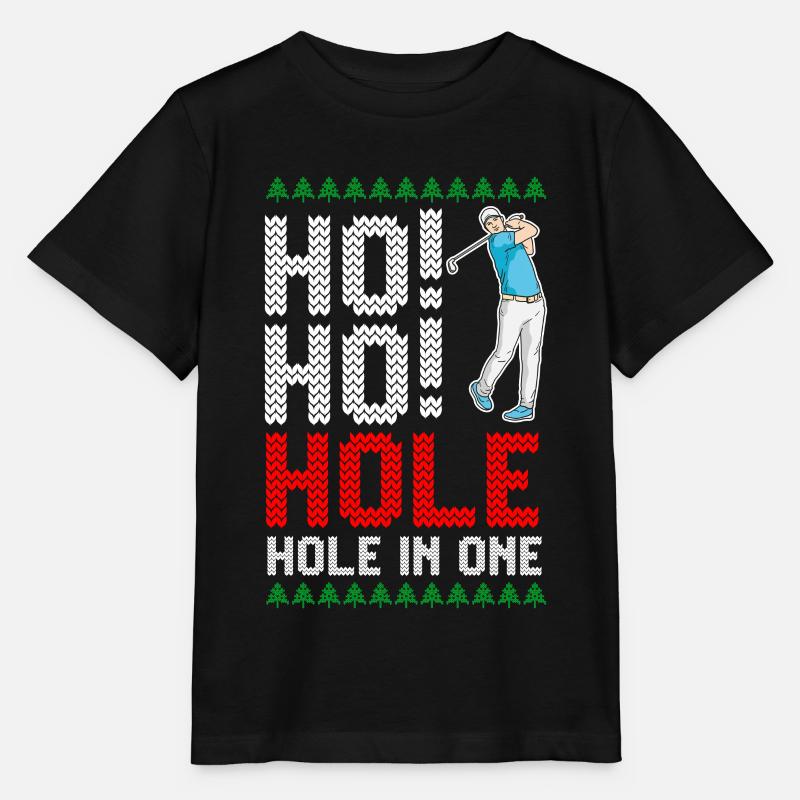 Ho Ho Hole In One lustiger Golf-Weihnachtswitz - Stanley/Stella Kinder T-Shirt MINI CREATOR - Schwarz