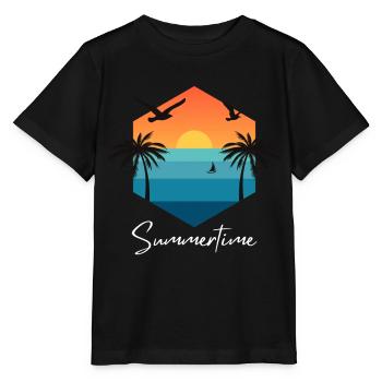 Summertime Summer Shirt Women Men - Stanley/Stella MINI CREATOR Kids’ T-Shirt - black - Front - Mikhail (115cm)