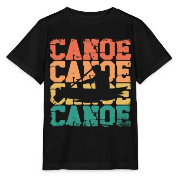 Canoe Canoeing Retro Vintage Canoe - Stanley/Stella MINI CREATOR Kids’ T-Shirt - black - Front - Mikhail (115cm)