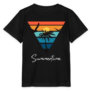 Summertime Summer Shirt Women Men - Stanley/Stella MINI CREATOR Kids’ T-Shirt - black - Front - Mikhail (115cm)