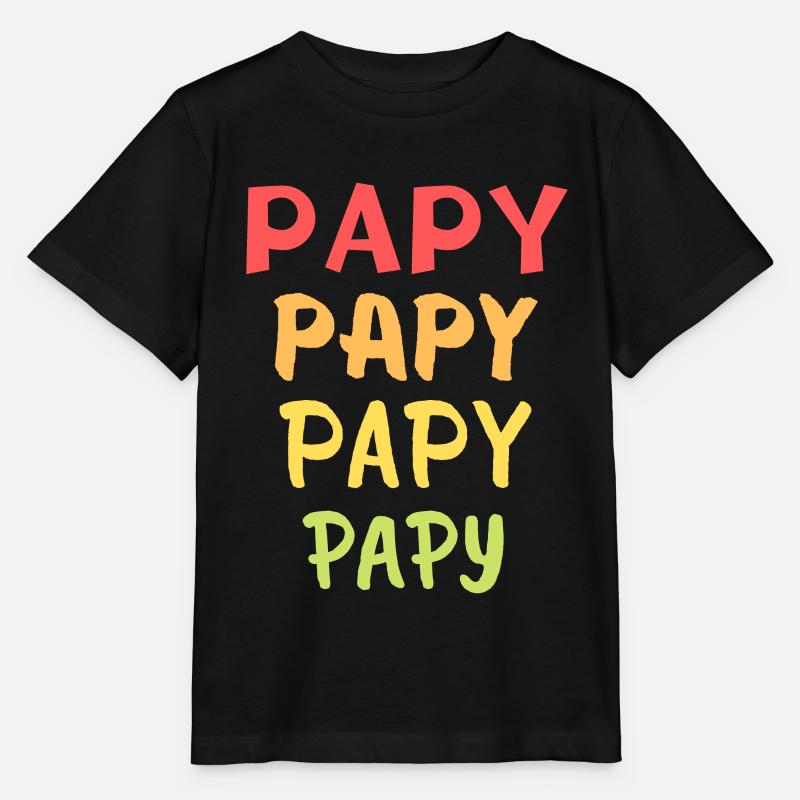 PAPY PAPY PAPY PAPY VINTAGE LIGNES - T-shirt bio MINI CREATOR Stanley/Stella Enfant - noir