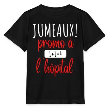 jumeaux promo à l hôpital - T-shirt bio MINI CREATOR Stanley/Stella Enfant - noir - Devant - Mikhail (115cm)