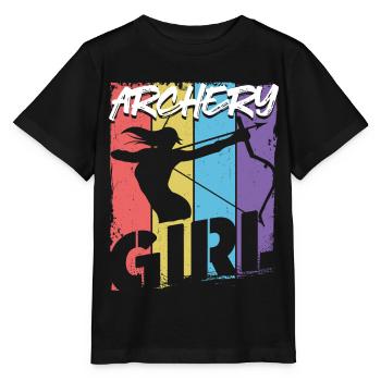 Archery Bow Archer Girl Vintage - Stanley/Stella Kinder T-Shirt MINI CREATOR  - Schwarz - Vorne - Mikhail (115cm)