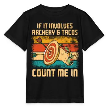 Archery Bow Archer Taco Vintage - Stanley/Stella Kinder T-Shirt MINI CREATOR  - Schwarz - Vorne - Mikhail (115cm)