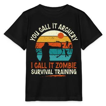 Archery Bow Archer Zombie Vintage - Stanley/Stella Kinder T-Shirt MINI CREATOR  - Schwarz - Vorne - Mikhail (115cm)