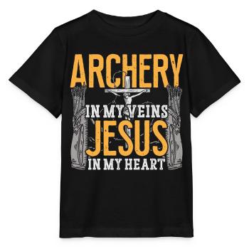Archer Archer Archer Jésus Foi - T-shirt bio MINI CREATOR Stanley/Stella Enfant - noir - Devant - Mikhail (115cm)