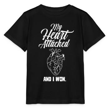 Mein Herz Hat Angegriffen Und Ich Habe Gewonnen - Stanley/Stella Kinder T-Shirt MINI CREATOR  - Schwarz - Vorne - Mikhail (115cm)