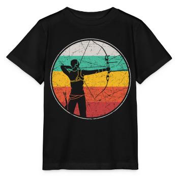 Archery Bow Archer Retro Vintage - Stanley/Stella Kinder T-Shirt MINI CREATOR  - Schwarz - Vorne - Mikhail (115cm)