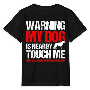 German Shepherd Police Dog Police Dog - Stanley/Stella MINI CREATOR Kids’ T-Shirt - black - Front - Mikhail (115cm)