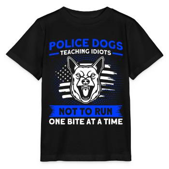 German Shepherd Police Dog Police Dog - Stanley/Stella MINI CREATOR Kids’ T-Shirt - black - Front - Mikhail (115cm)