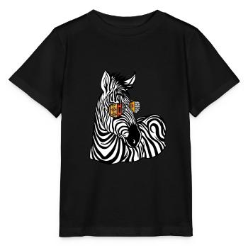 Zebra Gift Black and White Safari Savannah Steppe - Stanley/Stella MINI CREATOR Kids’ T-Shirt - black - Front - Mikhail (115cm)