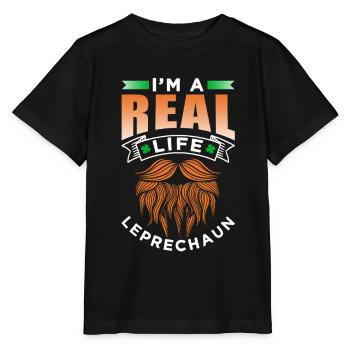 Je suis un vrai lutin irlandais - T-shirt bio MINI CREATOR Stanley/Stella Enfant - noir - Devant - Mikhail (115cm)