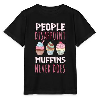 Muffins never disappoint sweet pastries - Stanley/Stella MINI CREATOR Kids’ T-Shirt - black - Front - Mikhail (115cm)
