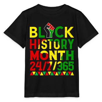 Black History Month Black History American - Stanley/Stella Kinder T-Shirt MINI CREATOR  - Schwarz - Vorne - Mikhail (115cm)