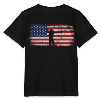 Archery Bow Archer Girl Usa - Stanley/Stella Kinder T-Shirt MINI CREATOR  - Schwarz - Vorne - Mikhail (115cm)