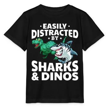 Great White Shark Dino Ich werde leicht von Haien - Stanley/Stella Kinder T-Shirt MINI CREATOR  - Schwarz - Vorne - Mikhail (115cm)