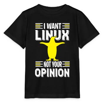 Ich will Linux du Nerd und keine Geeks - Stanley/Stella Kinder T-Shirt MINI CREATOR  - Schwarz - Vorne - Mikhail (115cm)