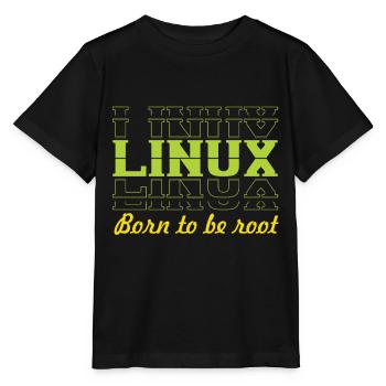 Linux Retro Vintage Born to be Root for Nerds - Stanley/Stella MINI CREATOR Kids’ T-Shirt - black - Front - Mikhail (115cm)