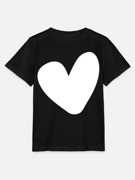 Weisses Herz Einfaches Design - Stanley/Stella Kinder T-Shirt MINI CREATOR  - Schwarz