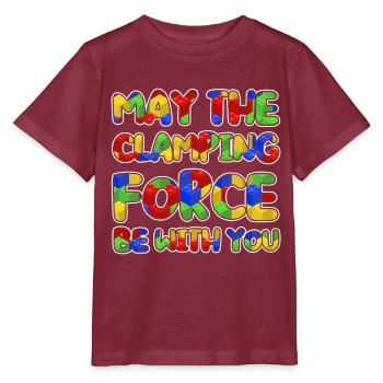 Bauen Sie Klemmbaustein Baustein - Stanley/Stella Kinder T-Shirt MINI CREATOR  - Burgunderrot - Vorne - Kain (125cm)