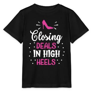 Geschäftsabschlüsse In Stöckelschuhen Makler - Stanley/Stella Kinder T-Shirt MINI CREATOR  - Schwarz - Vorne - Mikhail (115cm)