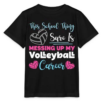 Équipe de volley-ball cette école - T-shirt bio MINI CREATOR Stanley/Stella Enfant - noir - Devant - Mikhail (115cm)