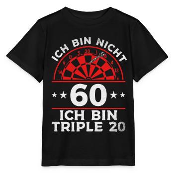 Ich bin nicht 60 Ich bin triple 20 - Dartspieler - Stanley/Stella Kinder T-Shirt MINI CREATOR  - Schwarz - Vorne - Mikhail (115cm)