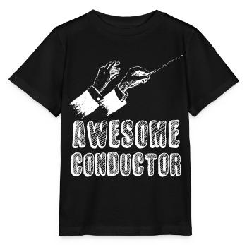 Awesome conductor conductor's staff conducting - Stanley/Stella MINI CREATOR Kids’ T-Shirt - black - Front - Mikhail (115cm)