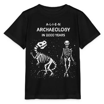 Kilma Umwelt Ausgestorben T-Rex Archäologie Dino - Stanley/Stella Kinder T-Shirt MINI CREATOR  - Schwarz - Vorne - Mikhail (115cm)
