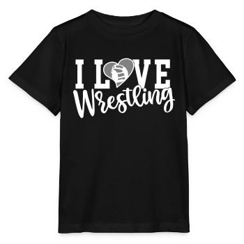 I love wrestling wrestling wrestling wrestling - Stanley/Stella MINI CREATOR Kids’ T-Shirt - black - Front - Mikhail (115cm)