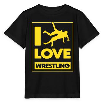 I Love Wrestling Wrestling Wrestling Wrestlers - Stanley/Stella MINI CREATOR Kids’ T-Shirt - black - Front - Mikhail (115cm)