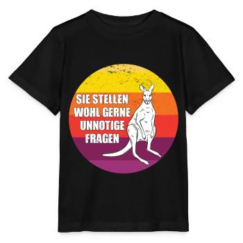Känguru Retro Beuteltiere Australien - Stanley/Stella Kinder T-Shirt MINI CREATOR  - Schwarz - Vorne - Mikhail (115cm)