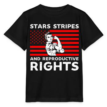 stars stripes reproductive rights pro choice - Stanley/Stella MINI CREATOR Kids’ T-Shirt - black - Front - Mikhail (115cm)