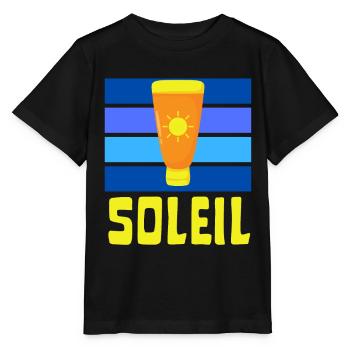 soleil crème solaire été bronzé - T-shirt bio MINI CREATOR Stanley/Stella Enfant - noir - Devant - Mikhail (115cm)