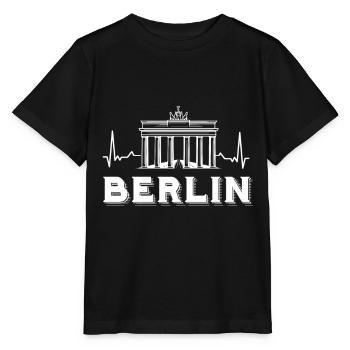 Berlin Herzschlag Brandenburger Tor Deutschland - Stanley/Stella Kinder T-Shirt MINI CREATOR  - Schwarz - Vorne - Mikhail (115cm)